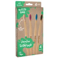The Eco Gang Adult Bamboo Toothbrushes - 4 pack